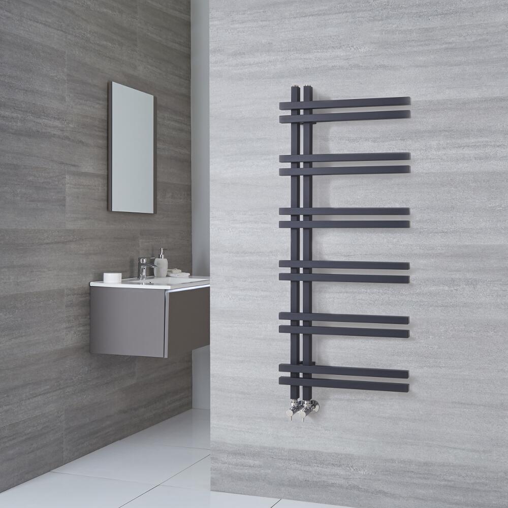 Radiador Toallero de Diseño - Aluminio - Antracita - 1200mm x 500mm - 526 Vatios - Tika