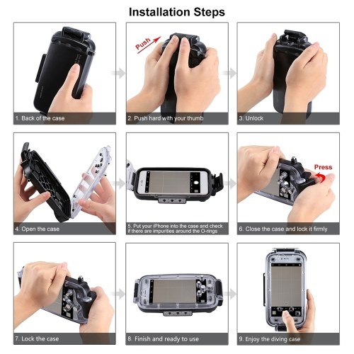 PULUZ 40m / 130ft Funda impermeable para buceo Funda protectora para smartphone Funda protectora subacuática Funda a prueba de golpes 360 ° Protección completa para i-Phone XS Max / XR