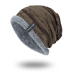 Men's Beanie Hat Black Wine Cotton Pure Color Knitted Stylish Casual Outdoor Daily Pure Color Warm Lightinthebox