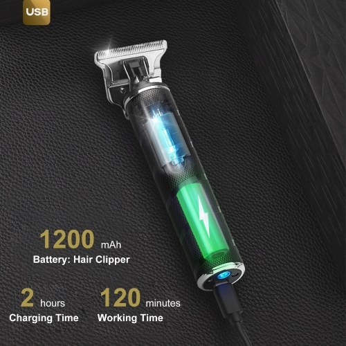 Tondeuse à cheveux électrique 2 en 1 Kit de toilettage de barbe Tondeuse à cheveux Tête d'huile rétro Rasoir à cheveux USB Rechargeable Ménage DIY Coupe de cheveux avec guide Peignes Brosse de nettoyage