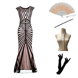 The Great Gatsby The Great Gatsby Flapper Dress Women's Sequins Costume Vintage Cosplay Party Evening Party  Evening Festival Long Length Dress Masquerade Lightinthebox