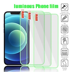 3pcs film trempé de téléphone portable hd lumineux pour iphone 12/13/14/mini/pro/plus miniinthebox