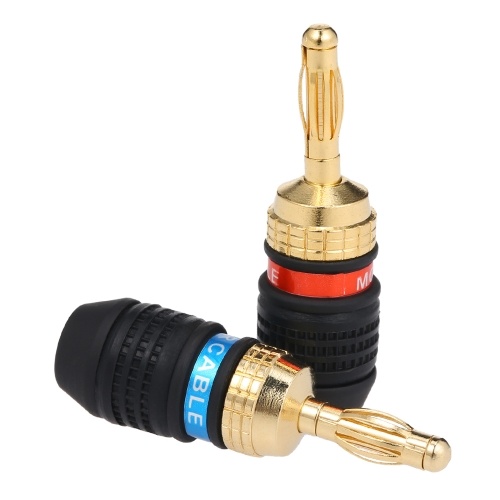 Conector banana Conector rojo y negro Altavoz Conector banana resistente a la corrosión Canales izquierdo y derecho para amplificador de audio y video Conector del cable del altavoz