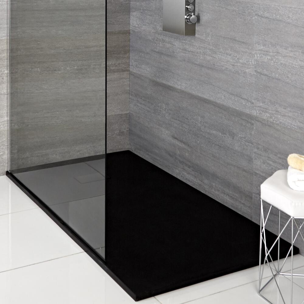 Plato de Ducha Rectangular Efecto Piedra de Color Antracita de 1700x900mm - Rockwell
