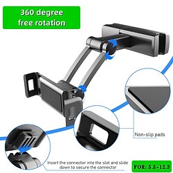 Car Rear Pillow Tablet Phone Holder for kids Car Rear Seat Headrest Stand for Tablet 4.7-12 Inch iPad Samsung Mounting Bracket miniinthebox