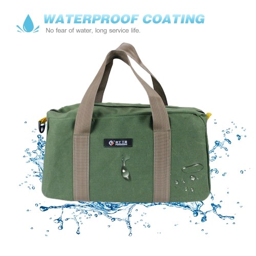 PENGGONG Grand Épaissi Résistant À L'usure Outil De Stockage Sac De Rangement Multifonctionnel Portable Outil Sac Grande Capacité Sac En Toile 12 pouces Vert Armée 168