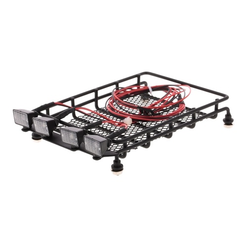 Portaequipajes portaequipajes con barra de luces cuadrada para 1/10 RC Crawler Axial SCX10 D90 110 Traxxas TRX-4 Tamiya HSP RC Piezas de automóviles
