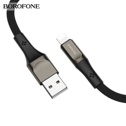 BOROFONE BU7 Cable de carga para el tipo de rayo Cable de transferencia de datos Cable rápido Cables de carga Cable de datos Cables de cable de alta velocidad para el sistema IOS Cables de nylon duraderos Compatible con IPhone XS Max / X / 8/7 / Plus / 6S