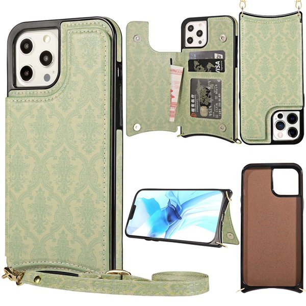 Phone Cases for iphone 14 13 12 11 Pro max Case Iphone 8 8P X Xr Xs Protective Leather Handbag Covers with Card Pocket and Adjust Rope KickStand Designer Phones Cover US UK
