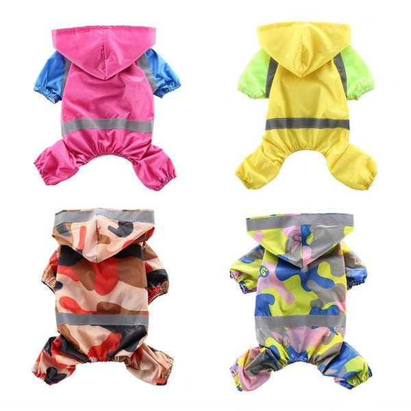 Dog Apparel Fashion Pet Raincoat Waterproof Abrasion Resistant With Hood Poncho For Small Dogs Large