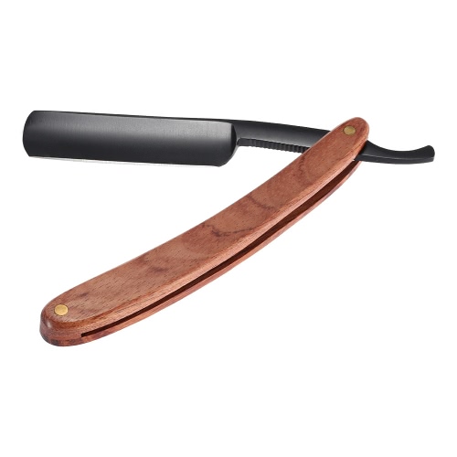 Antiguos corte recto de acero inoxidable plegable navaja barbero Retro barba garganta afeitado Peral mango hombre hombres