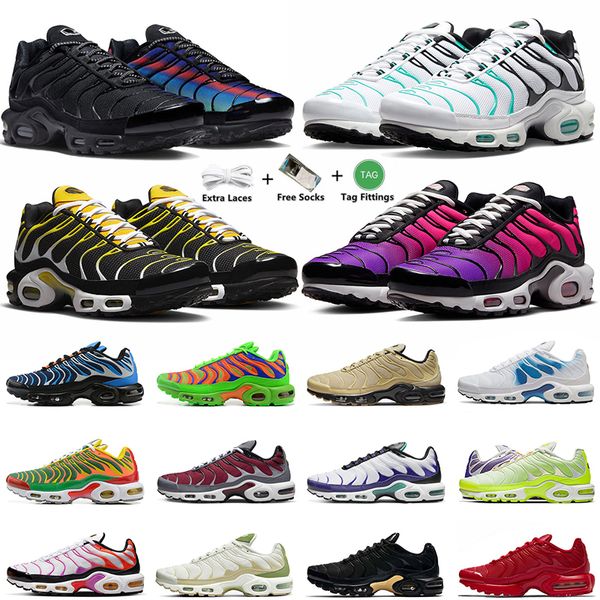 2023 tn plus 3 running shoes men women tn 3 Terrascape Triple Black White University Blue Gold Bullet Wild Prints mens trainer outdoor sneakers size 45