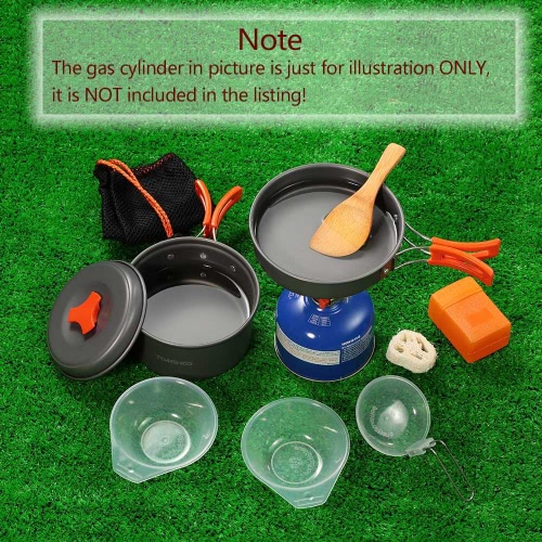 TOMSHOO al aire libre que acampa yendo de utensilios de cocina con mini camping de encendido piezoeléctrico con mochila estufa cocina Olla De Picnic Set Estufa