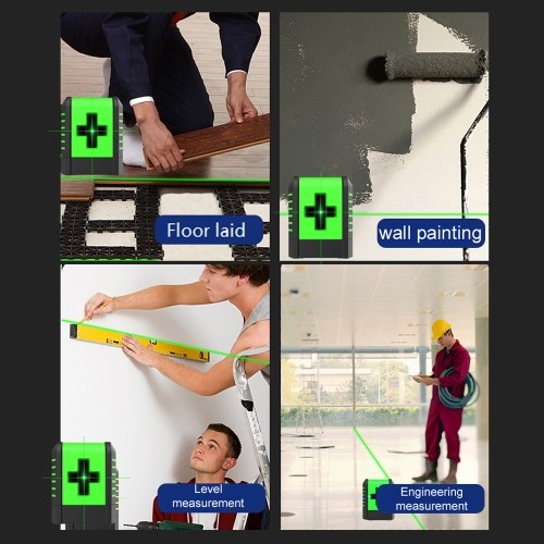 Petit niveau laser portable à 2 lignes laser de nivellement 3 ° ligne diagonale auto-nivelante niveau laser multifonction pour la disposition des carreaux de sol de la maison installation de fenêtre de porte