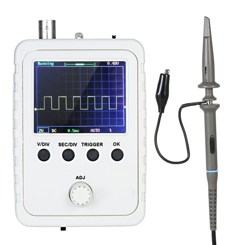 KKmoon Kit de osciloscopio digital TFT de 2.4 "con fuente de alimentación y sonda de cable BNC-Clip