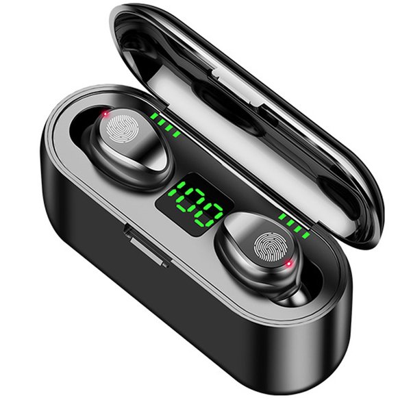 TWS F9 Wireless earphones Sport Bluetooth headphone Touch Mini Earbuds Stereo Bass Headset with 2000mAh Charging Case Power Bank