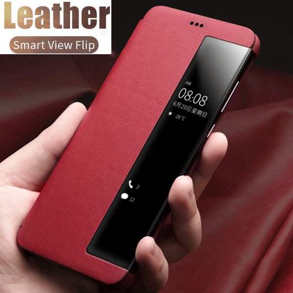 Luxury Smart Mirror Phone Cases Xiaomi Leather Flip Cover For Mi Redmi Note 8 7 Pro 7A 8A K20 K30 View Shell