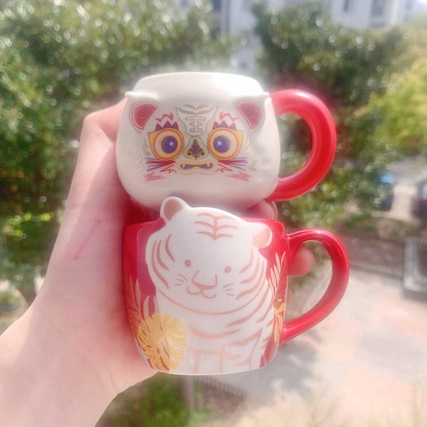 2022 limited Starbucks year of the tiger cartoon Mini Zodiac tasting cup office desktop coffee cup collection gift