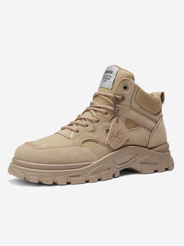 Letter Lace Up High Top Sneakers Boots