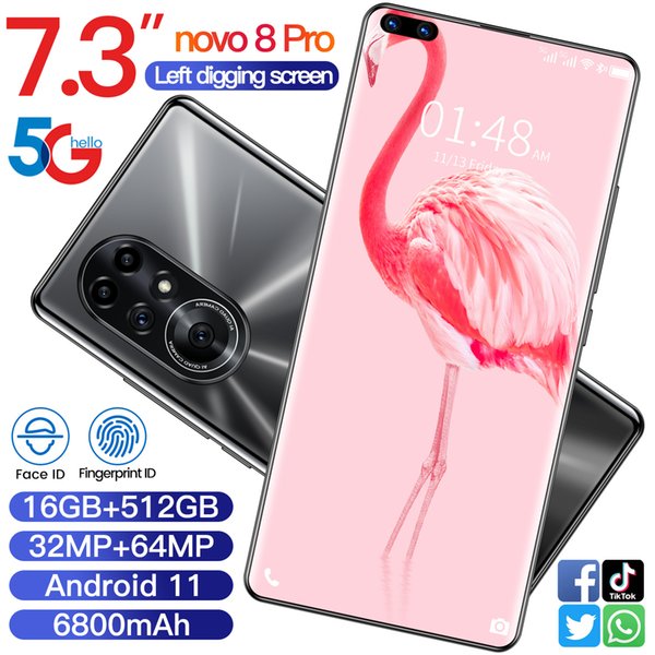 Unlocked Original Android Phones Smartphone 6.7inch Cellphone Dual SIM Camera 4G Cell Mobile Smart Phone Fingerprint Face Unlock