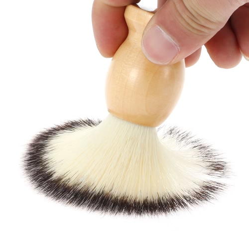 Brocha de afeitar de los hombres de Nylon con madera manija para barba profesional afeitadora masculina cepillo Facial rostro amarillo de la herramienta de limpieza