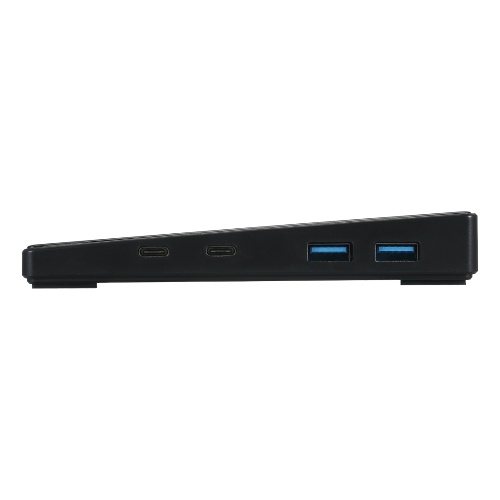 Concentrateur de station d'accueil pour PC LANQ avec amplificateur W-IFI/verrouillage biologique des empreintes digitales/son réel connecté BT/2 * port de charge USB/2 * port de charge de type C pour une utilisation quotidienne à domicile