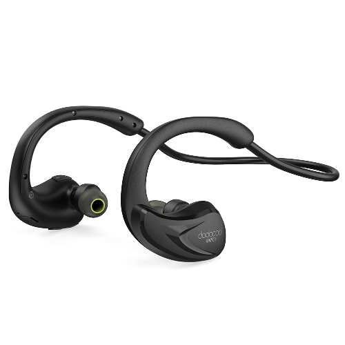 dodocool hilos plegable Deportes estéreo en la oreja los auriculares con micrófono de alta definición CVC 6.0 Ruido El sudor IPX4 cancelación resistente para compatible con BT más dispositivos inteligentes Negro