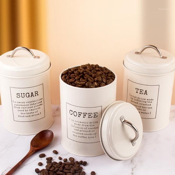 Pcs Airtight Store Empty Coffee Tea With Handle Lid Kitchen Cafe 94PF Storage Bottles & Jars1