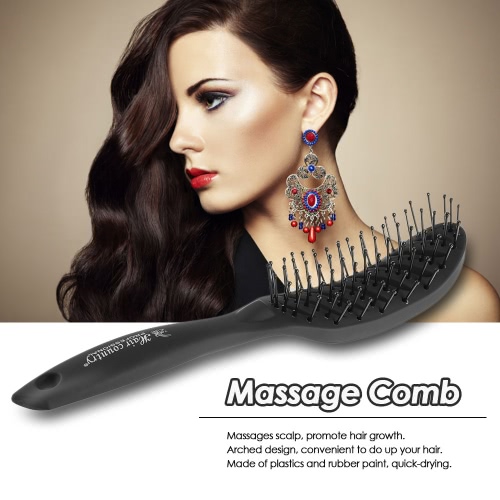 Las mujeres de pelo Paddle Detangle cepillo para el pelo del cuero cabelludo masaje peine Negro peluquería Peine para el salón del peluquero del pelo del peine de plástico cepillo de pelo