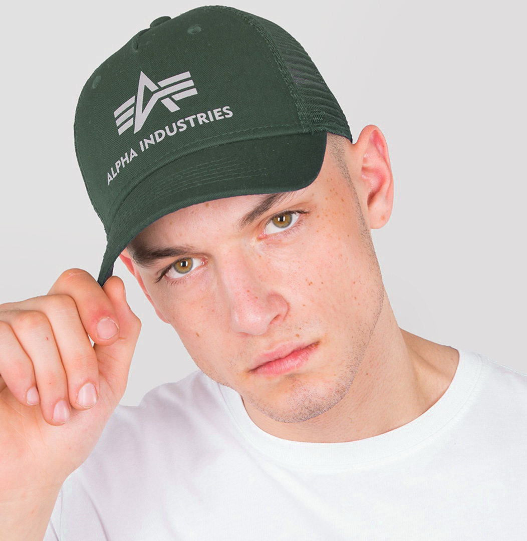 Alpha Industries Basic Trucker Cap Verde un tamaño