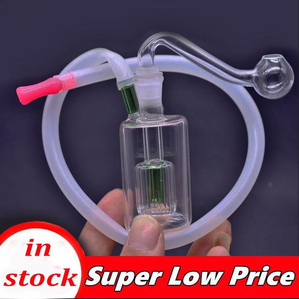 2pcs Mini Oil Burner Bong portable smoking Water Pipes with birdcage perc with Male Glass Oil Burner Pipe and Silicone Straw Tube cheapest