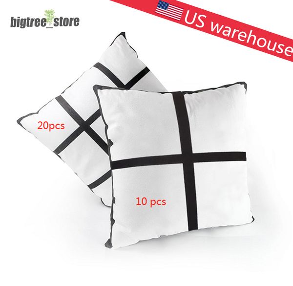Blank sublimation pillows cases woven polyester heat transfer pillow cover cushion covers throw sofa pillowcases 17.7x17.7 inch US warehouse