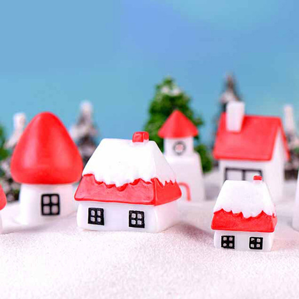 8pcs/lot Garden Decoration Fairy House Miniature Figurines Doll House Decor Gift Box Terrarium Accessories For Christmas Decorations