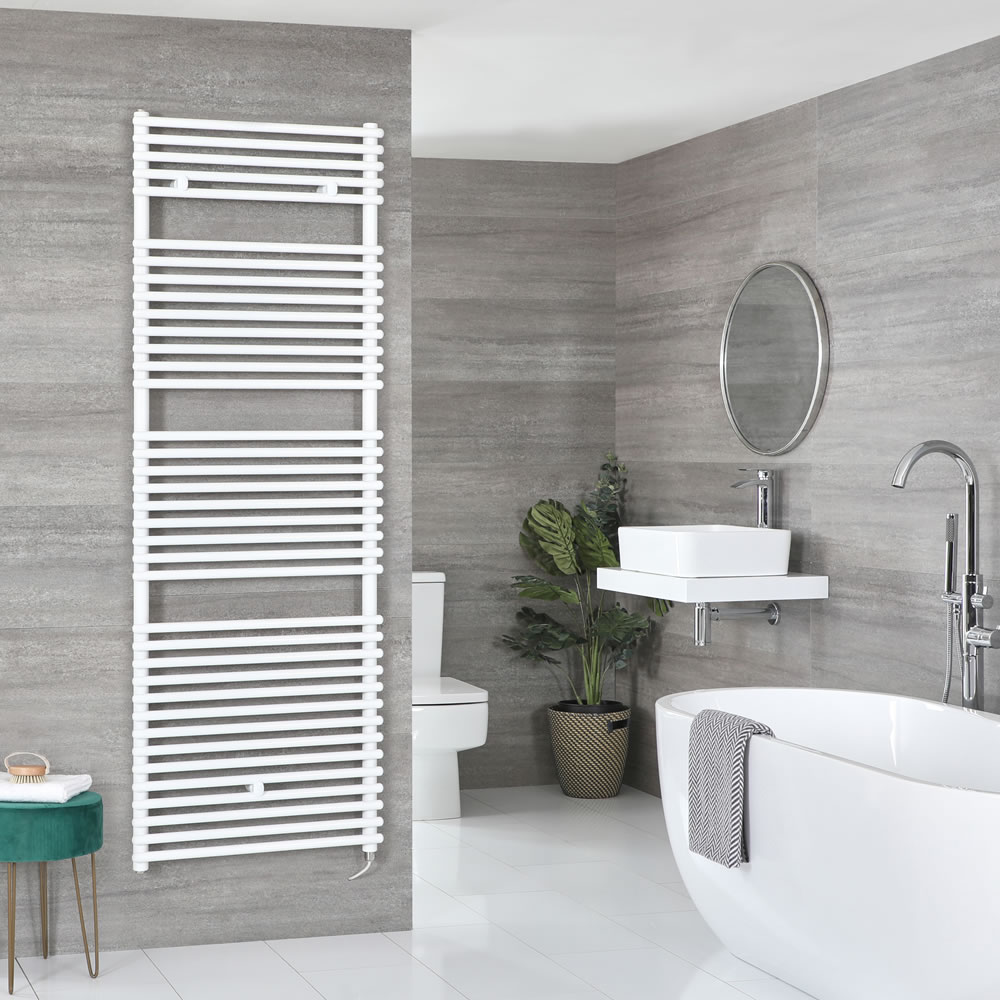 Radiador Toallero Eléctrico Blanco con Barras - 1738mm x 600mm - Arno
