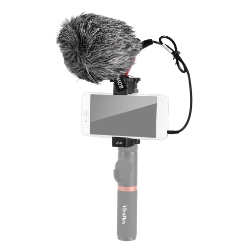 Phone Holder Clamp Tripod Mount + Mini Microphone for iPhone 6s plus for Samsung Galaxy S8+ S8 Note 3 Huawei Smartphone Video Recording