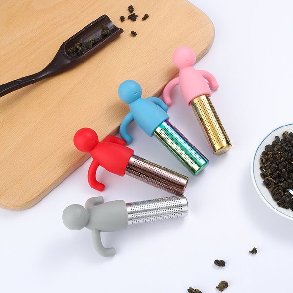 Cute Tea Infuser Strainer Ball Stainless Steel Extra Fine Mesh Tea Steeper Filter for Cup Mug Silicone Handle
