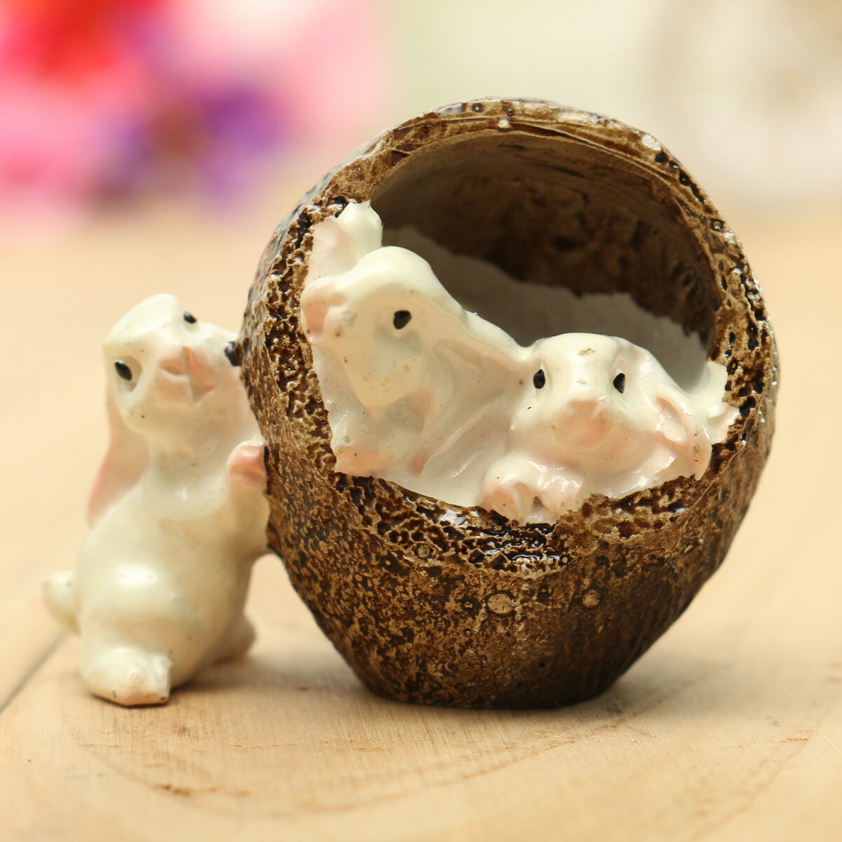 Miniature Cute Rabbit Ornament Potted Plant Landscape Garden DIY Decor