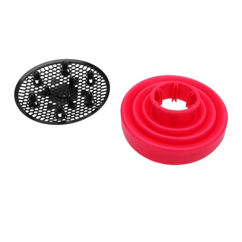 Capucha plegable del secador de pelo del silicón Viaje universal Herramientas flexibles del soplador Protable Plegable Almacenamiento Cubierta multifuncional del difusor Herramienta Hairdress (Negro)