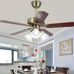 Ceiling Fan with Lights and Remote 42 Industrial Fandelier Indoor Vintage Chandelier Fan Light for Bedroom, Living Room, Dinning Room, Kids Room Warm White Lightinthebox
