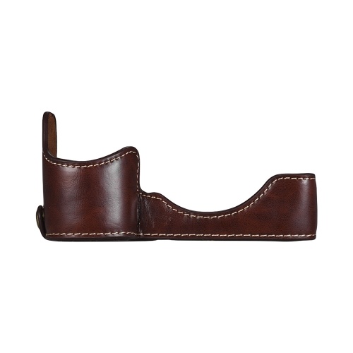 Bolso de la caja de la mitad de la cámara Bolso de la cámara de la abertura inferior Bolso de la cámara de cuero de la PU protectora negra para Sony ILCE9 A9 A7III A7RIII