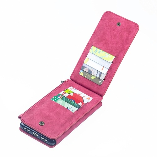 For iPhone 6 6S 6P 6SP 7 8 7P 8P X Multifunction Zipper Wallet Magnet Protective Phone Card Case Detachable Flip PU Leather Cover Stylish Anti-scratch