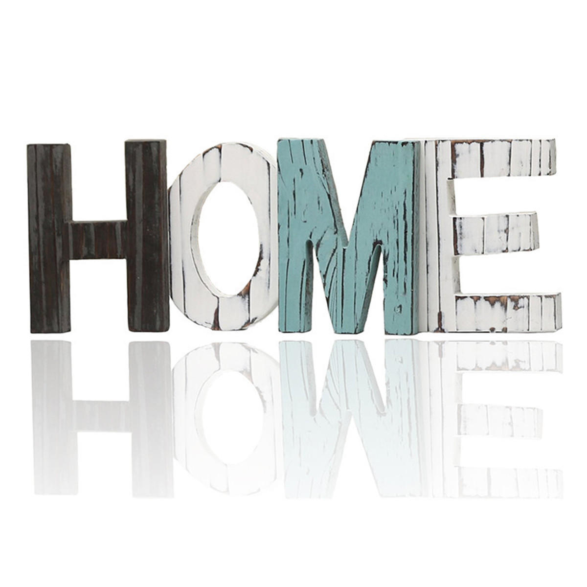 Retro Wood Sign HOME Decorative Ornament Cutout Wood Words Home Multicolors Decorations