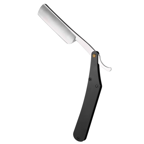 Stainless Steel Razor Straight Edge Barber Razor Folding Shaving Knife Hair Eyebrow Beard Shaver Shaving Tool Silver