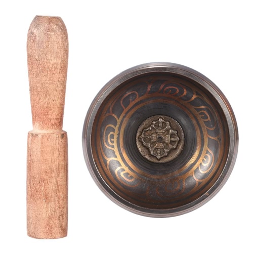 Exquisite 2.8 Inch Handmade Tibetan Bell Metal Singing Bowl with Striker for Buddhism Buddhist Meditation & Healing Relaxation