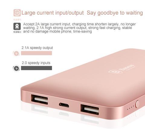 Baseus 10000mAh Dual USB Power bank Portable Mobile Phone Charger Powerbank For iPhone 6s 5s Xiaomi mi5 Redmi3 External Battery