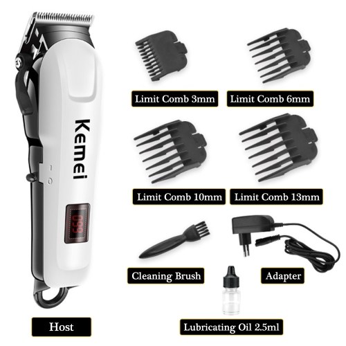 Régulateur de tête de coupe de tondeuse à cheveux d'affichage à cristaux liquides Rechargeable puissance forte coupe rapide à faible bruit