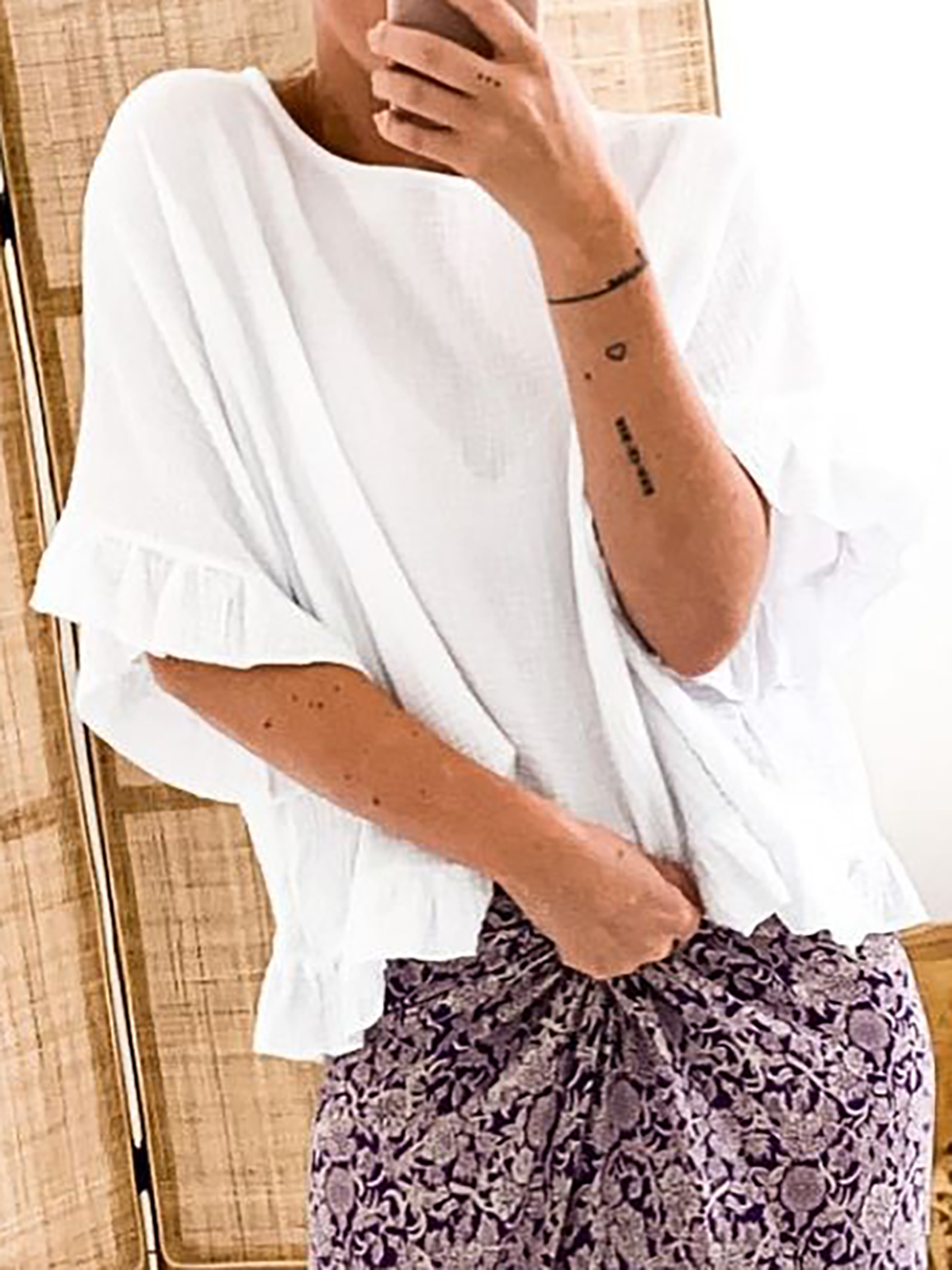 Short Sleeve Cotton Crew Neck T-Shirts - Noracora