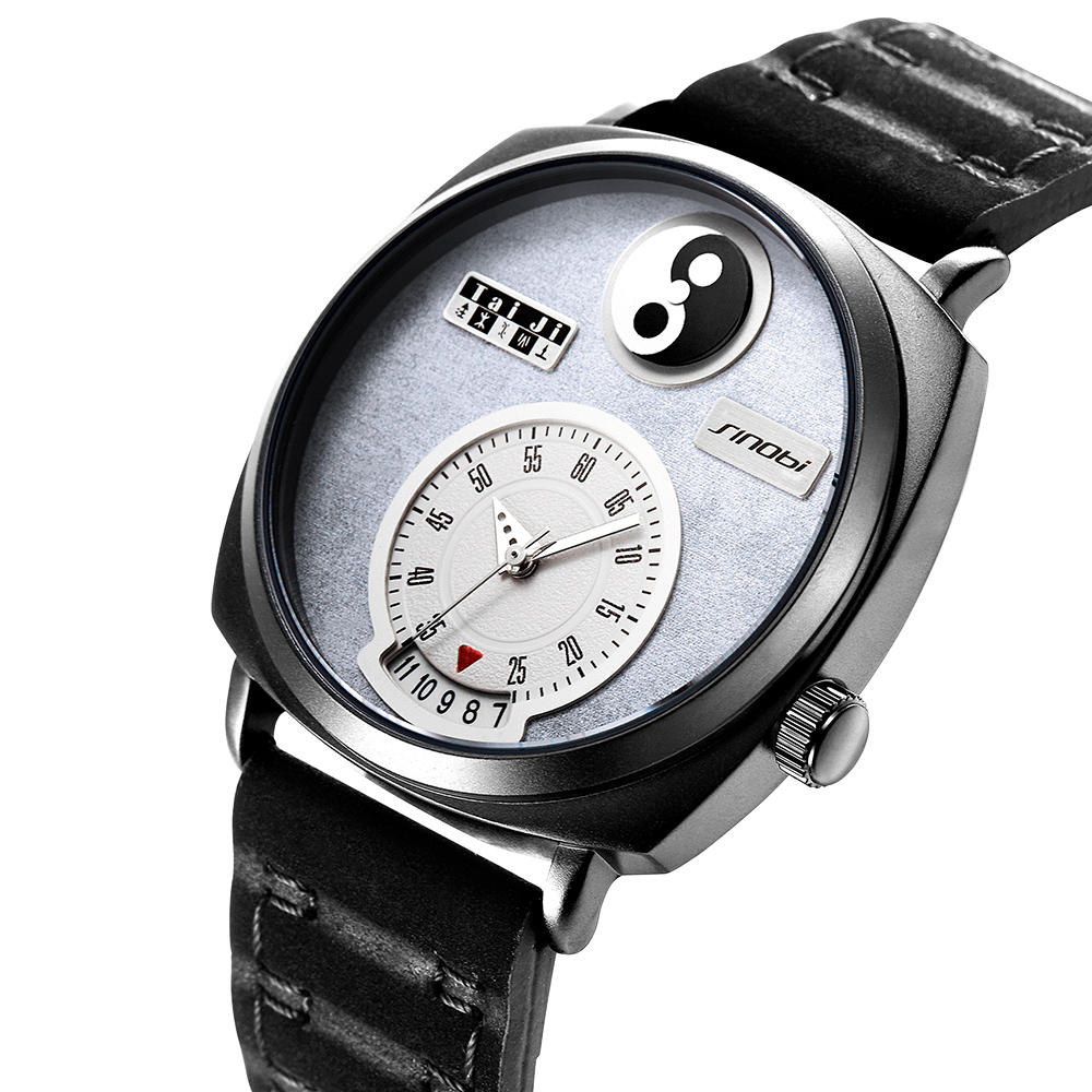 SINOBI 9772 Unique Dial Display Date Display Men Wrist Watch