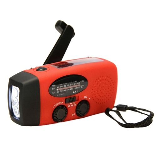 N28WB Solar Energy + Handcrank Radio FM AM WB Tri-band Receiver LED Flashlight Emergency Mobile Phone Charger for Outdoor Activities