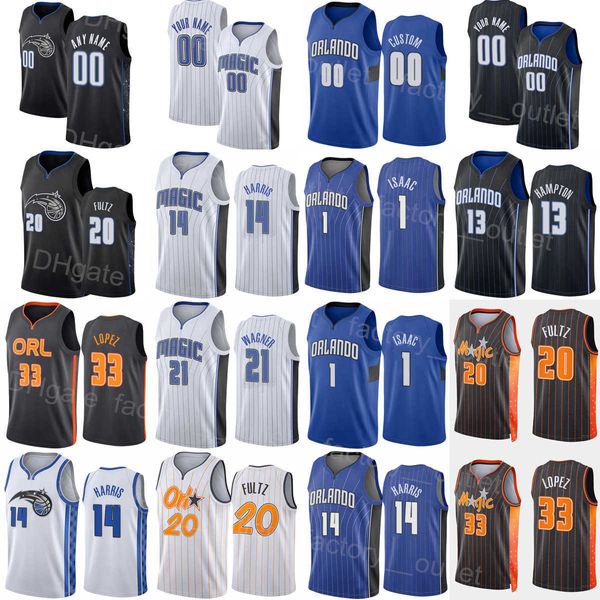 Screen Printed Basketball Markelle Fultz Jersey 20 RJ Hampton 13 Gary Harris 14 Carter-Williams 7 Chuma Okeke 3 Robin Lopez 33 Jonathan Isaac 1 For Sport Fans Stripe